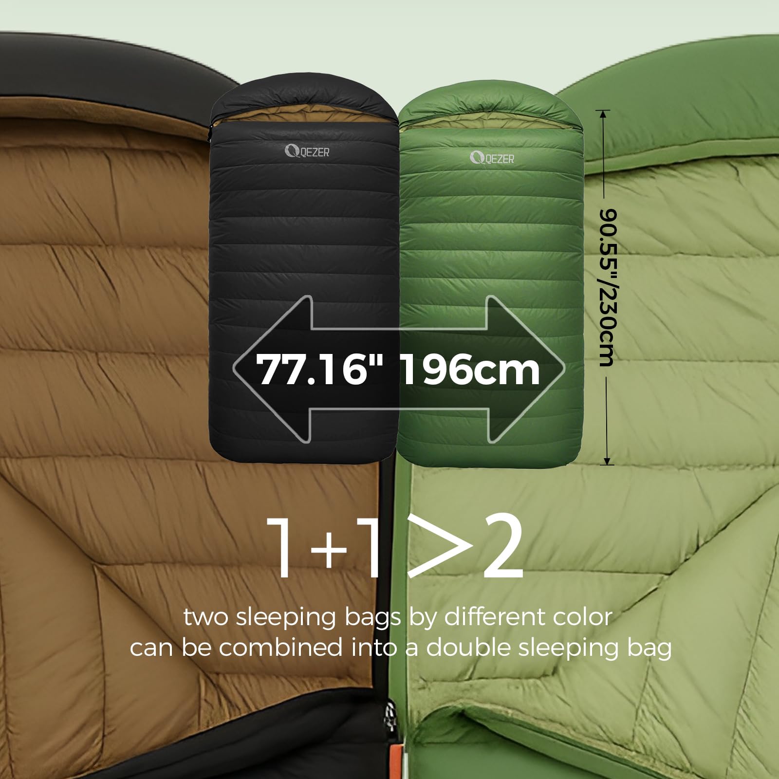 Saco de dormir XL con relleno de 600 grados para adultos, ultraligero, ideal para mochileros, camping, senderismo