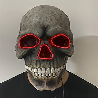 BOTCAM Gafas Jaw Máscara de terrorismo decorativa de casco completo (movible brillante/ojos) Máscara con banda elástica