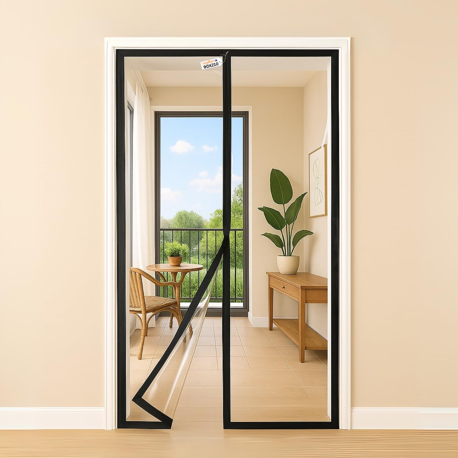 Royalkart Transparent Insulated Door Curtain-Magnetic Thermal Screen Door Self-Closing Privacy Screen Door Hands-Free for Shops, Kitchen, Bedroom, A-C Room, Fits Doors up to (35" x 83"/90 * 210cm)-image-14