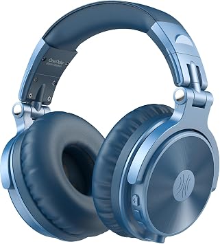 OneOdio Wireless Headphones, Up to 110 Hours of Continuous Playback, Bluetooth Headphones, Heavy Bass, Wired Hi-Res, Multi-Point Support, Built-in Microphone, Hands-Free Calling, Pro C, Blue