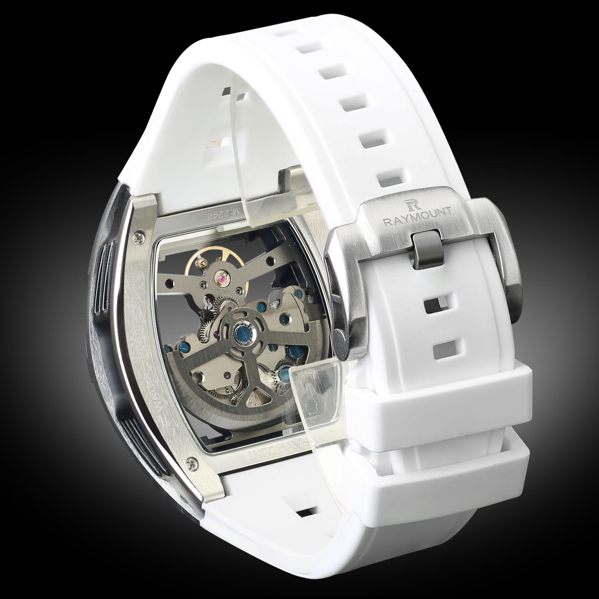 FORSINING Herren-Automatikuhr Tonneau Luxus-Skelettuhren für Herren Mechanische 50 m wasserdichte Analoguhren
