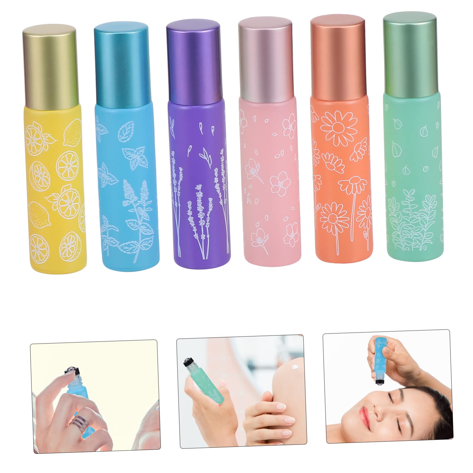 Bottiglie Roll-on in Vetro da 6 Pezzi per Oli Essenziali | Formato Viaggio, Design Sfera per Dosare Profumi, per Altri Liquidi e Uso Tascabile