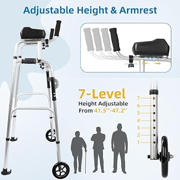 Stand Up Walker for Seniors & Elderly with 6