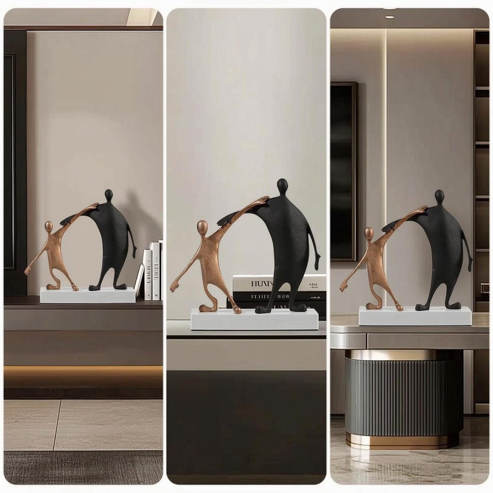 Estatua No Representativa con Base Mármol Abstracto Escultura No Representativa Morno Figura Humana para Salón, Oficina, Estantería