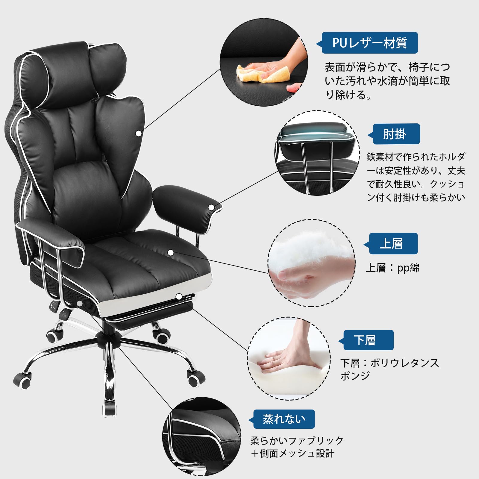 Amazon.co.jp: GTRACING ゲーミングチェア オットマン 椅子 イス 
