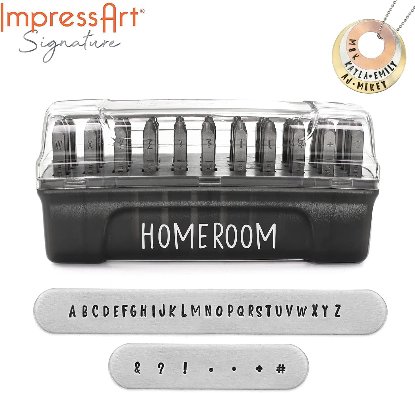 ImpressArt - Signature Homeroom Metal Stamp Set, Letters Uppercase & Numbers Bundle