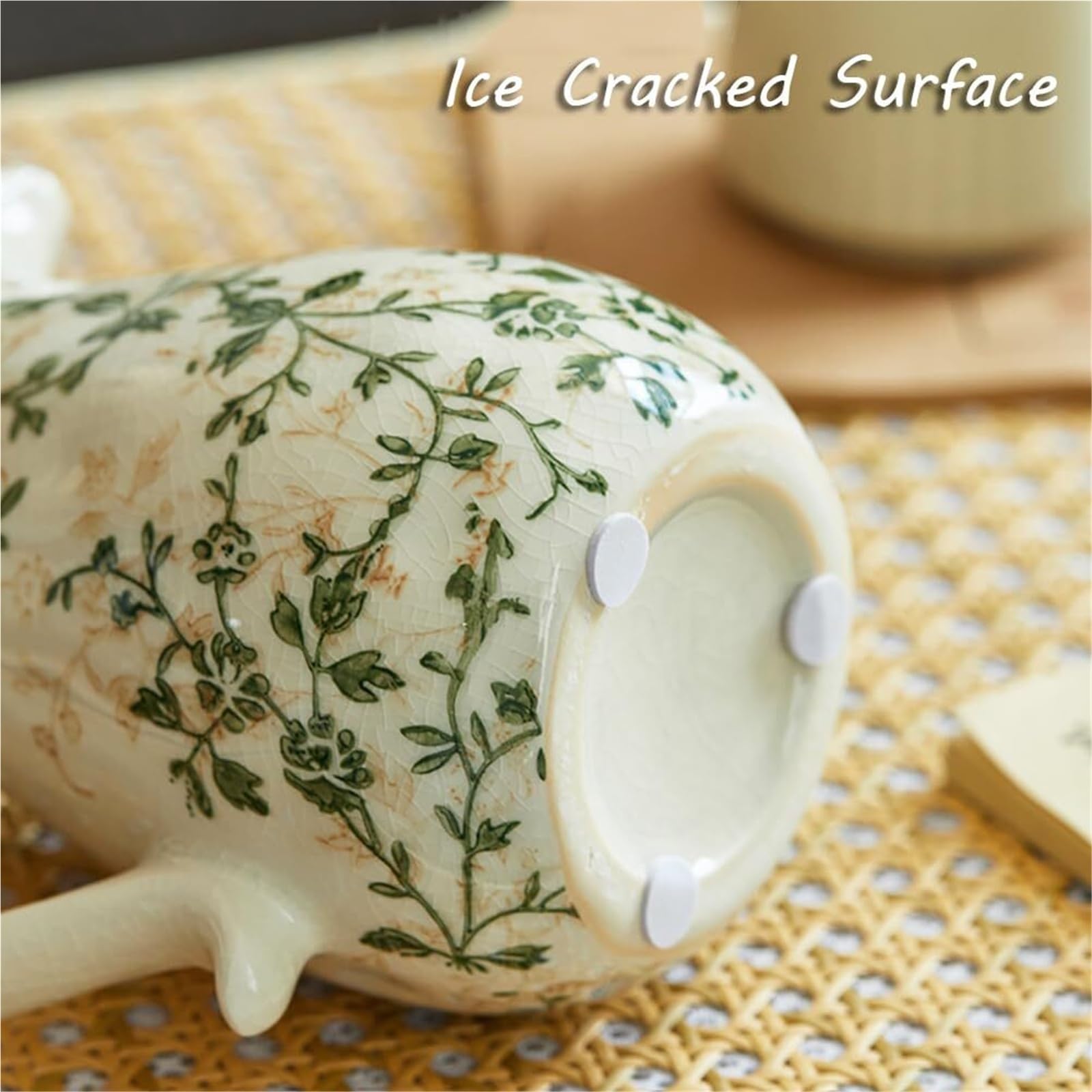 Wazony na kwiaty, ceramiczny, zielony, kwiatowy, Chinoiserie Crackle porcelanowe wazony na stół, akcesoria do salonu (G1)
