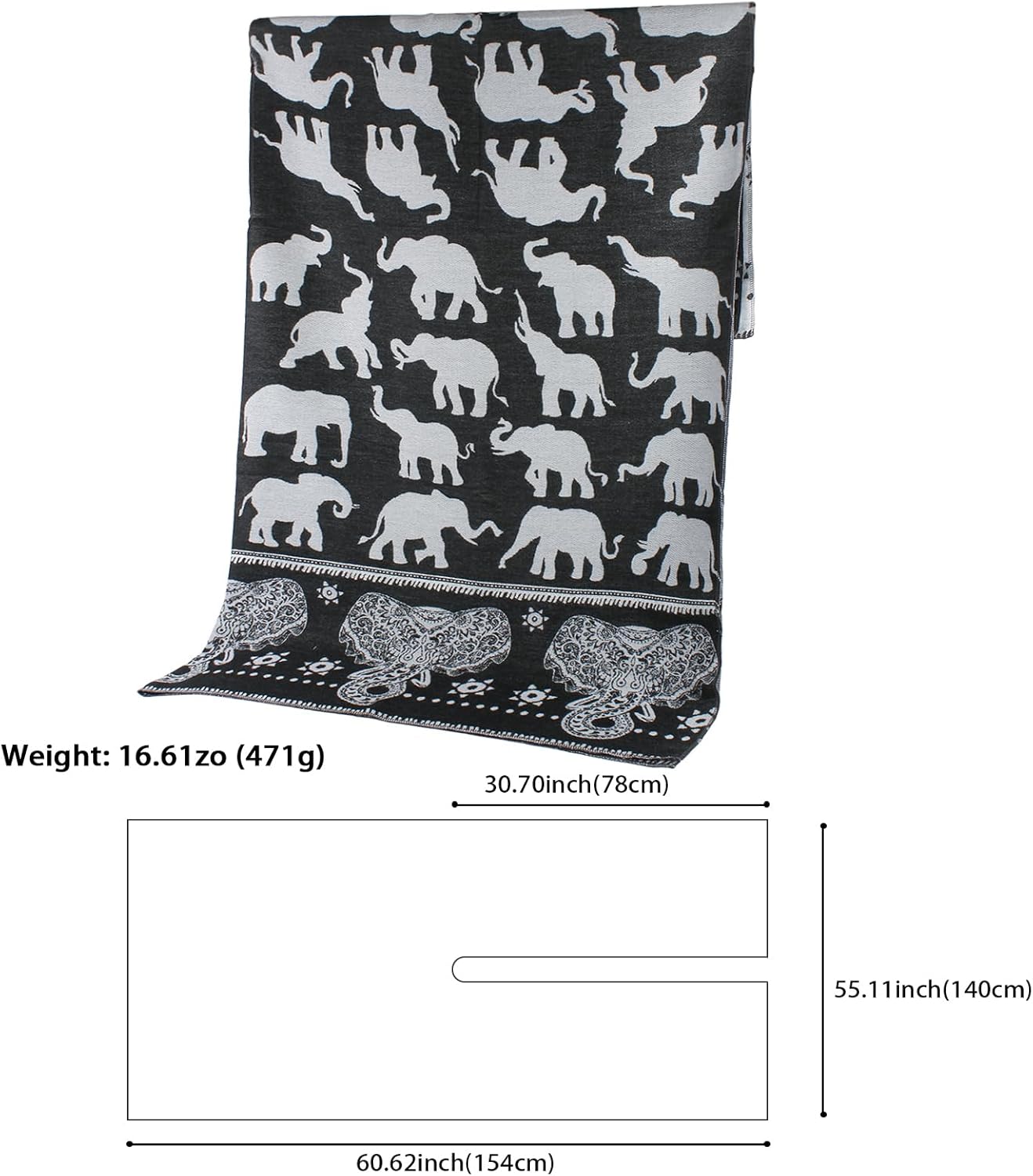 Womens Pashmina Shawls and Wraps Soft Winter Warm Oversized Blanket Scarf - Image 5