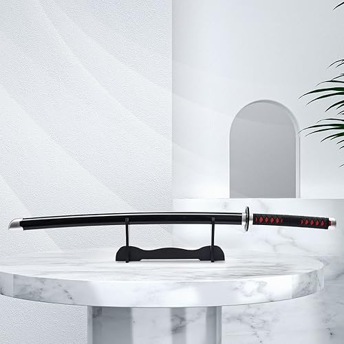 Miniatura 8 de Bamboo Demon Slayer Sword 41inch with Display Stand and Belt Rengoku Sword Tanjiro Sword Zenitsu Sword Anime Original Texture for Demon Slayer
