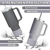 Vista 122 de WUQID Heart Shaped Texture Silicone Boot Compatible with Stanle Quencher H2.0 IceFlow Flip 20oz 30oz 40oz,Hydroo Flask 12-24oz