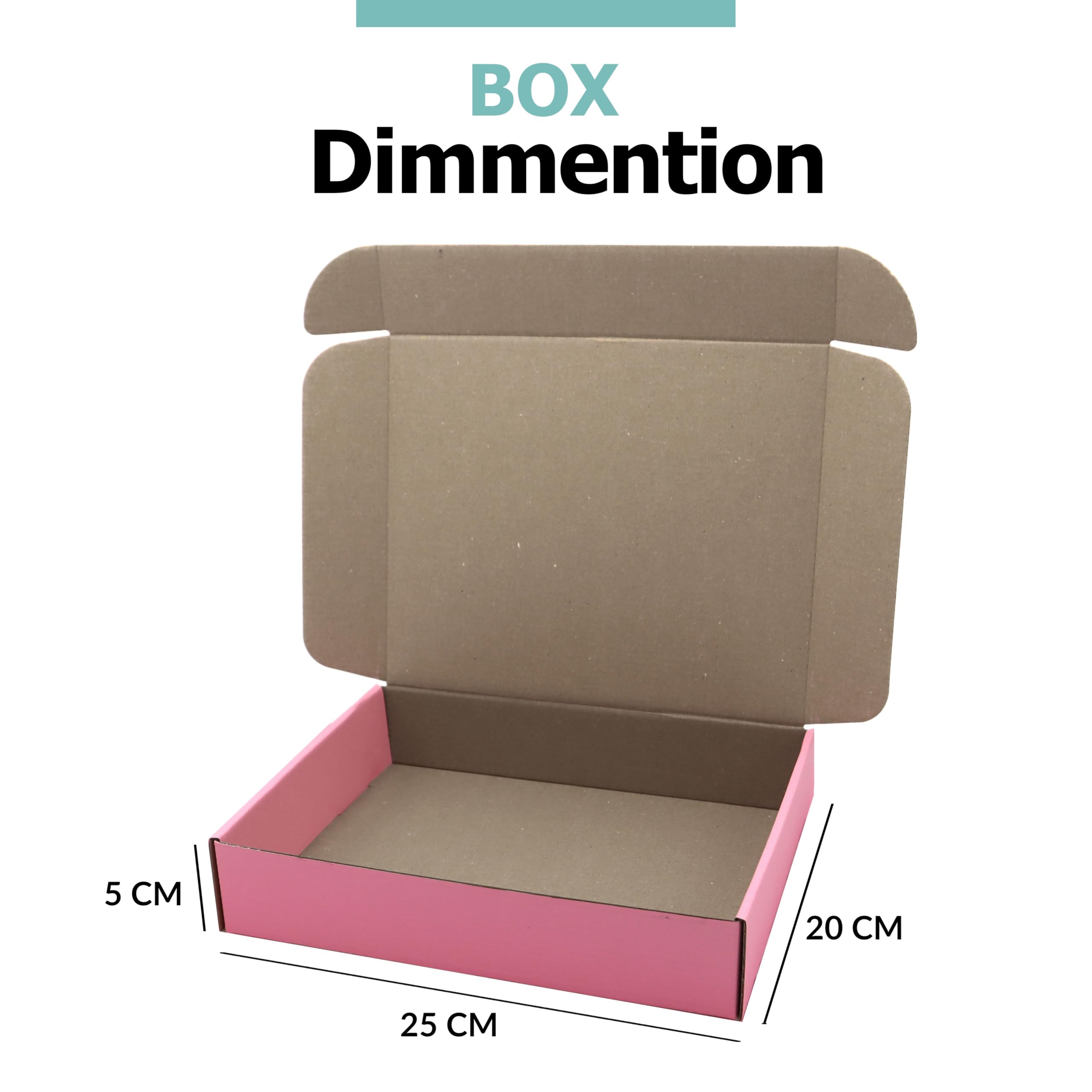 PACKAGING HERO Premium Cardboard Postal Boxes, 25 x 20 x 5 cm (approx. 9.8 x 7.9 x 2 inches), Pink Gift Boxes for Packaging, Shipping Box Mailers, Pack of 10. - Image 2