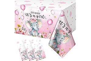 Adorning Delight: 3-Pack Elephant Tablecloths for Memorable Baby Celebrations