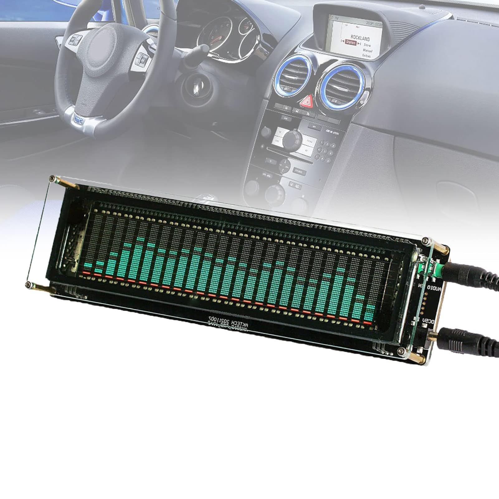 EsaSam Music Spectrum Analyzer, VFD Audio Sound Analyzer High Sensitivity Microphone, 9 Audio Display Functions, VU Meter Display, Power Off Hold, Spectrum Display Light For Car Amplifiers