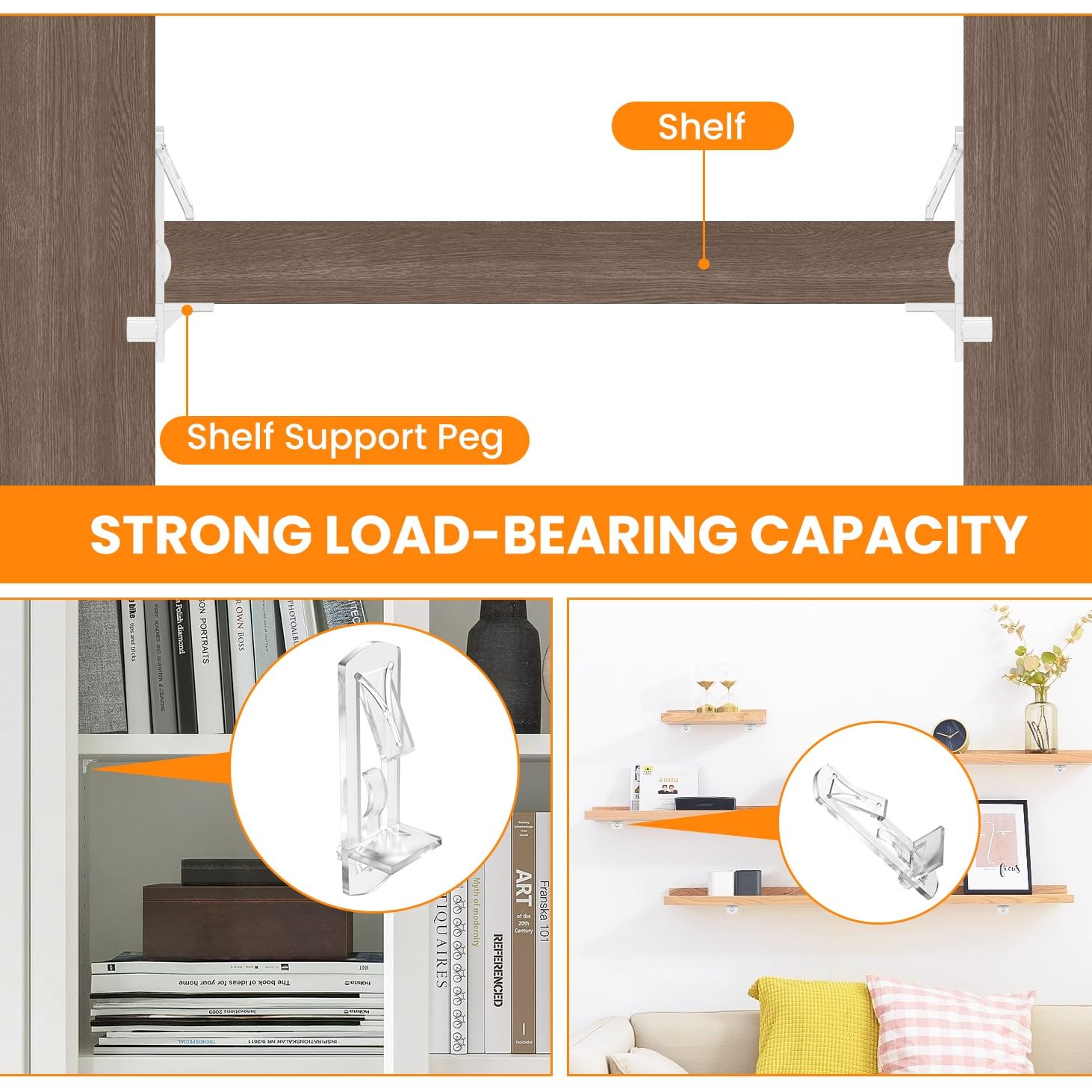 40Pcs Plastic Locking Shelf Support Pegs, 5mm Clear Self-Locking Pins — Amazon image 6