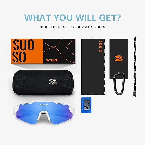 Miniatura 6 de suoso Gafas de sol polarizadas deportivas para niños gafas de sol de béisbol juvenil, gafas de ciclismo para niños y niñas de 6 a 12 años, ligeros