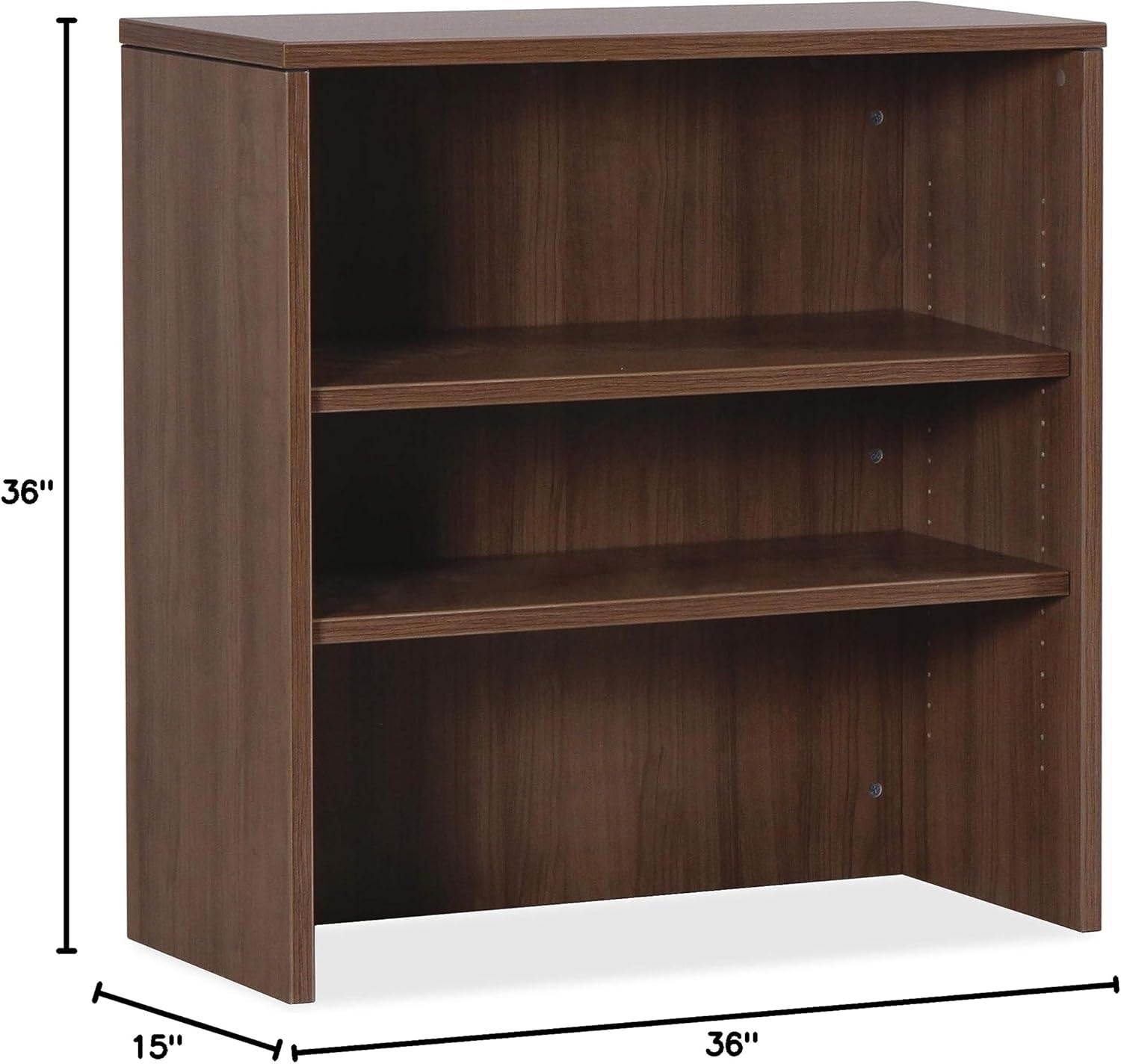 Lorell Essentials Walnut Laminate Stack-on Bookshelf, 36" x 15" x 36"