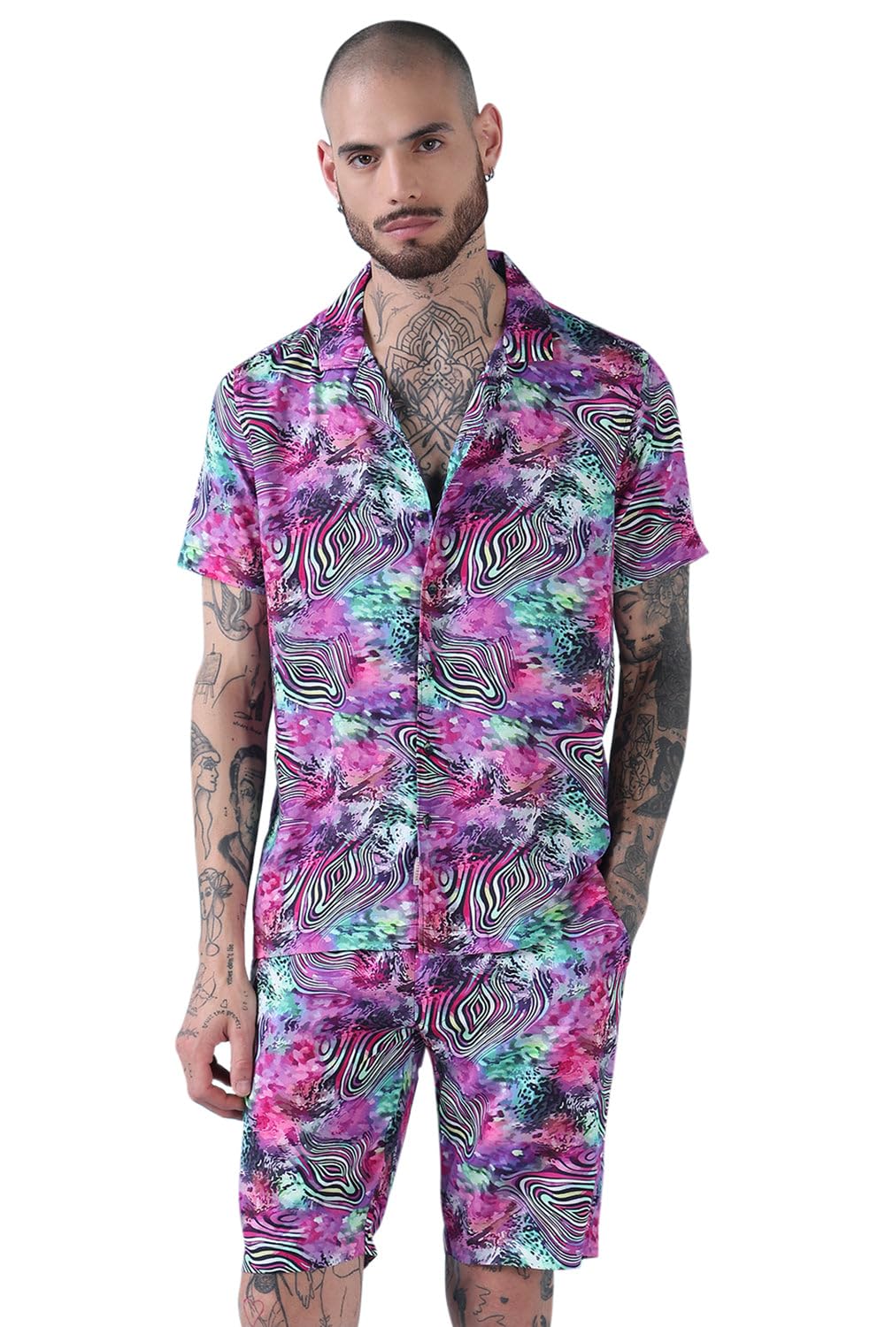 showoffff Edition Men's Multi Printed Cuban Collar Relaxed Fit Co Ords Set-Marshall-1839_Multi-picture-17