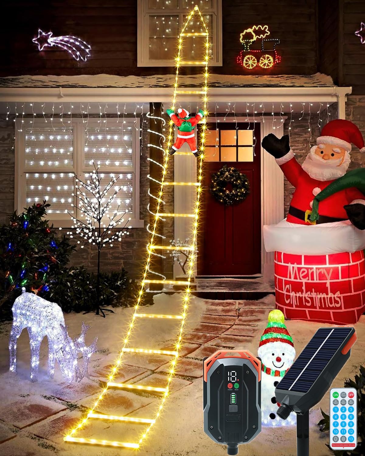 ソーラーパネル　クリスマス　イルミネーション　サンタクロース　オブジェ 楽天市場】ソーラーライト クリスマス サンタ サンタクロース トナカイ