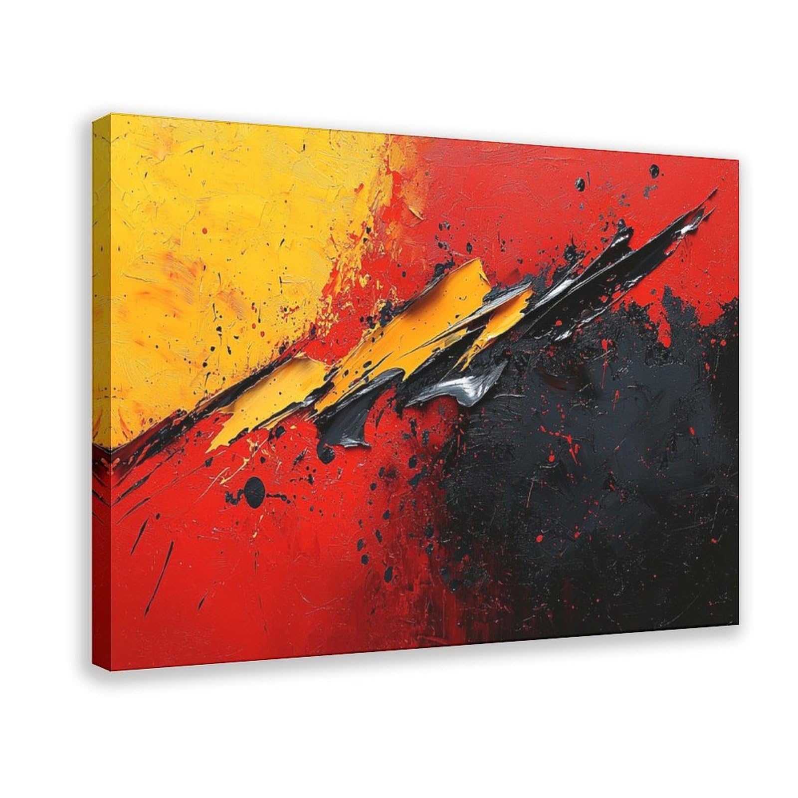 Amazon.com: Dynamic Abstract Canvas - Fiery Red, Yellow & Black
