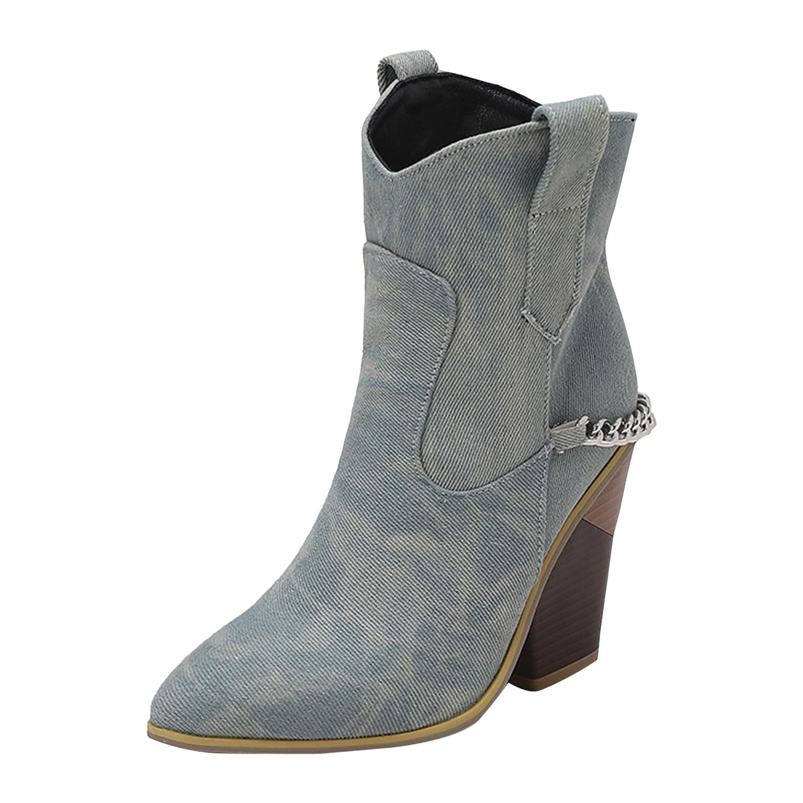 Botines Vestir Mujer Tacon Puntera Fina Elegantes Zapatos Casual Invierno