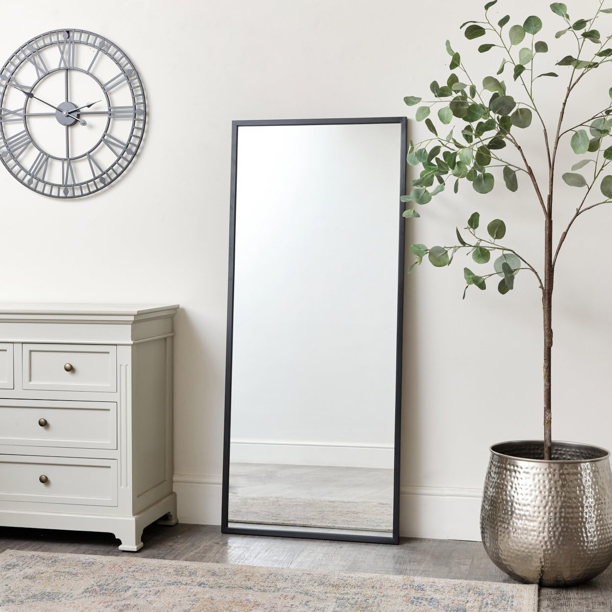 Melody Maison Black Large Rectangle Wall Mirror 60Cm X 140Cm
