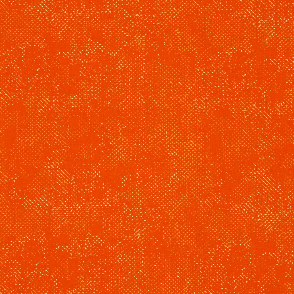 Kt KILOtela - Patchwork Fabric by the Metre, 100% Cotton, Made in Japan, 110 cm Width, Length Choice of 50 in 50 cm, Spotted, Orange with White Motitas