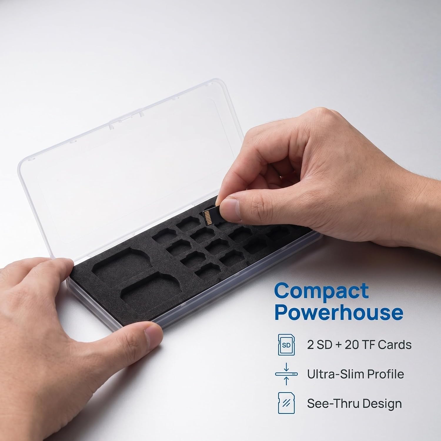 Memory Card Organizer Case 20 Slot for Micro and Secure Digital Cards