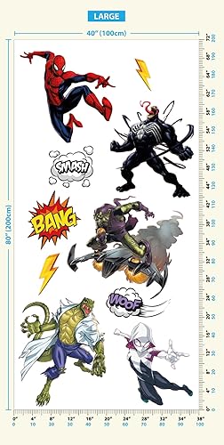 Miniatura 3 de MuravieSuper Heroes Wall Decal for Kids, Peel and Stick Spiderman Sticker, Marvel Sticker Set for Boys (Spiderman)