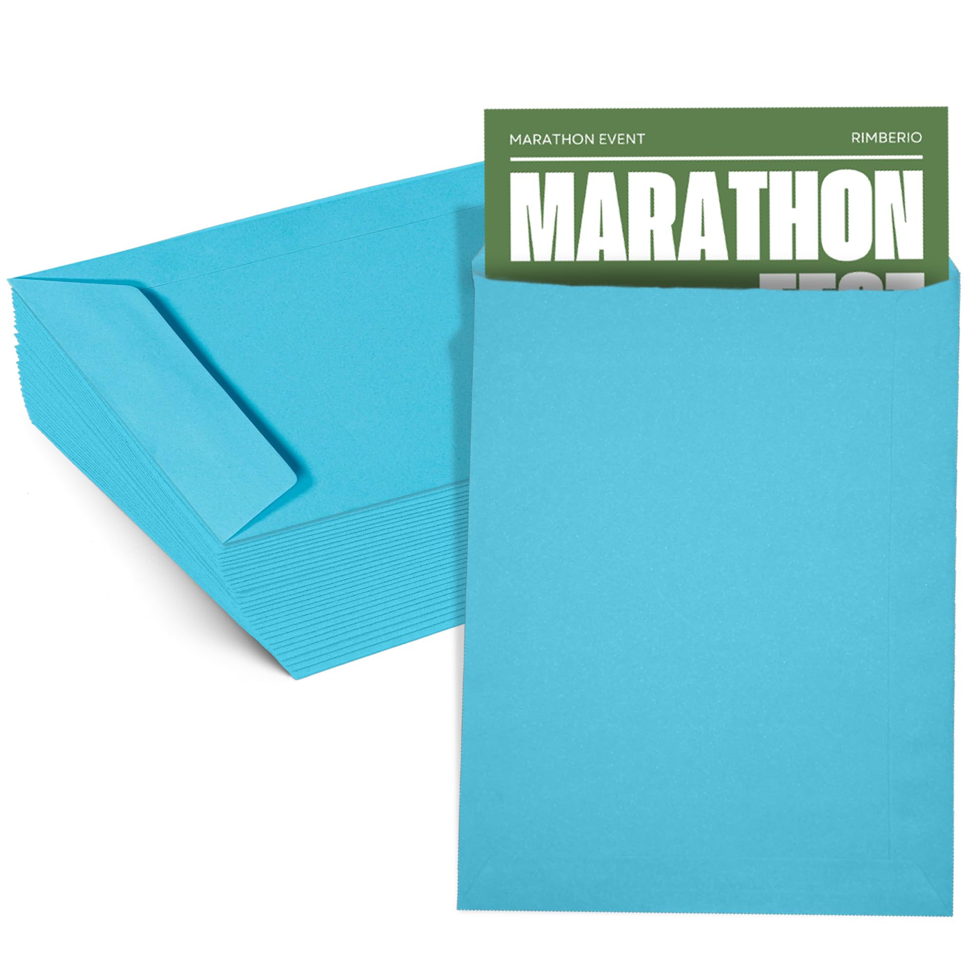 6x9 Blue Envelopes Self Seal, 50/pack, Colored Envelopes Letter Size 6 x 9 inch, Open End Flap Style for Cards, Invitations, Holiday, Postcards, Gifts