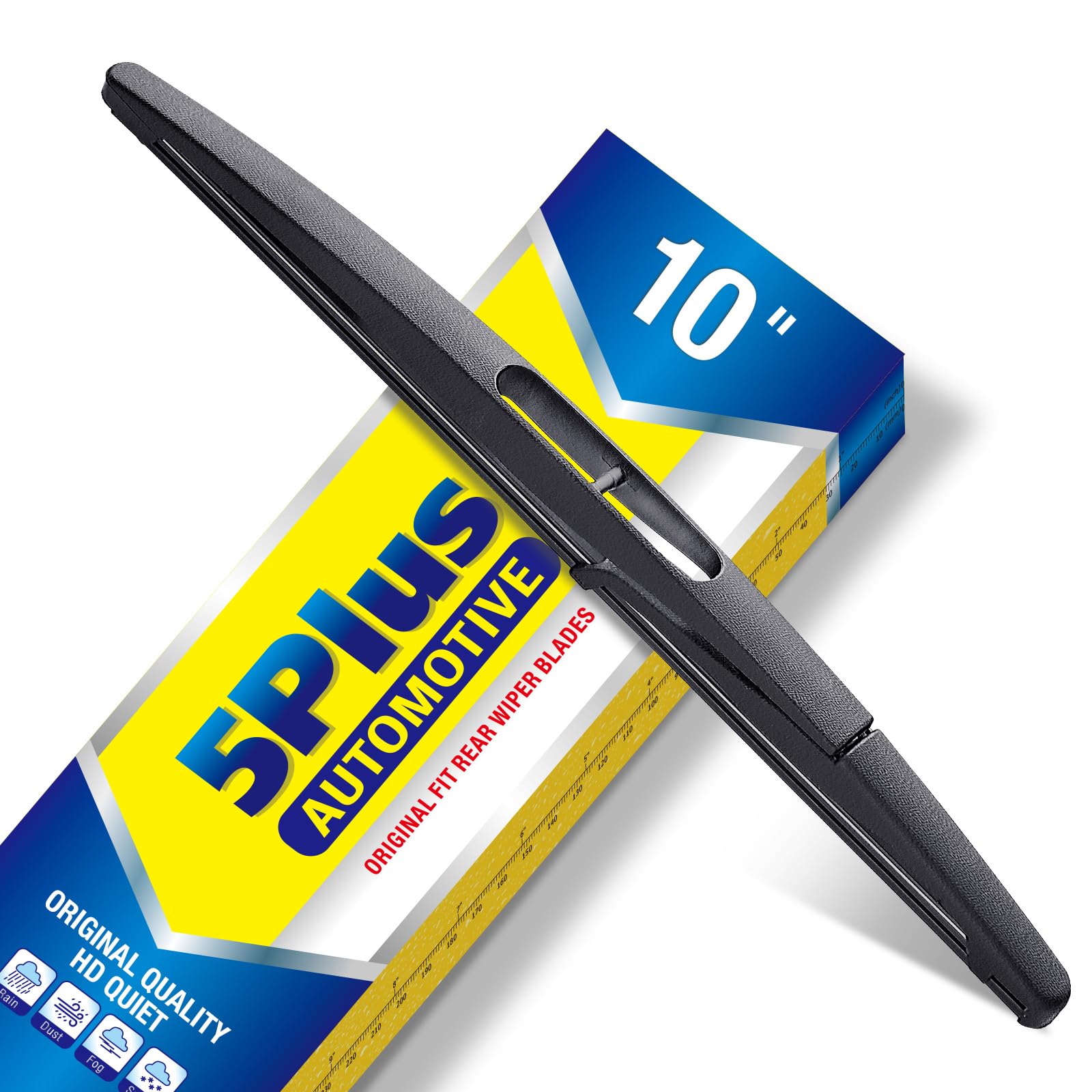 5 PLUS® 10" Rear Wiper Blade Replacement for GMC Acadia 2012-2007 /Dodge Magnum 2008-2005 Nitro 2008-2007/Saturn Outlook 2010-2007 BACK Windshield Wiper Blade (10-E)