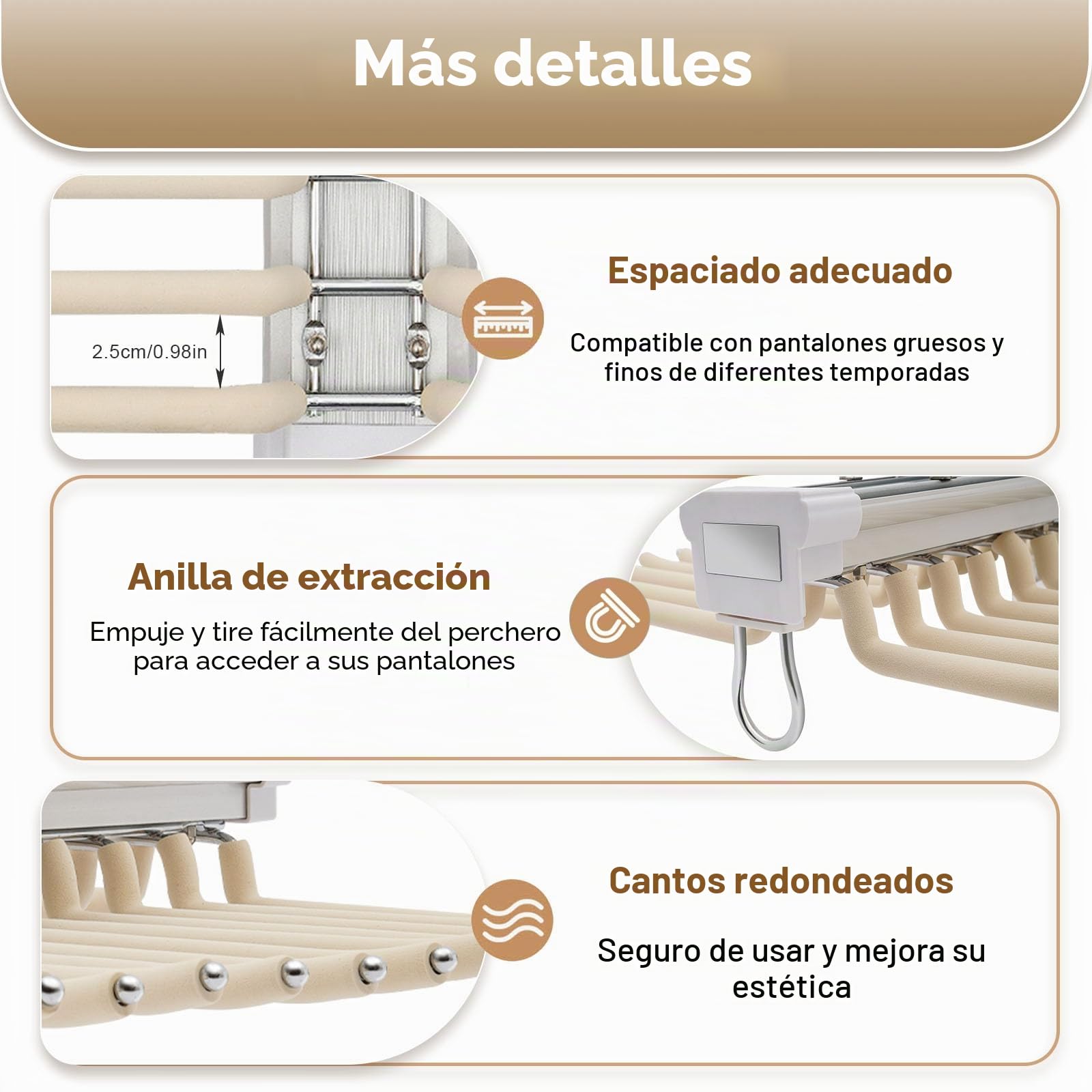 Percha extensible de dos filas para pantalones, 22 brazos, para pantalones, ahorra espacio, con revestimiento antideslizante flocado, organizador de armario