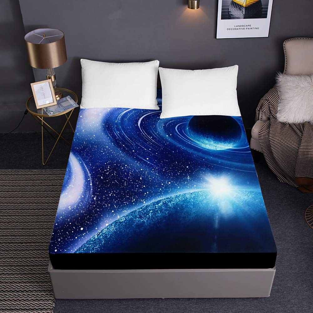 Housse de matelas ciel étoilé pour une chambre parentale cosmique