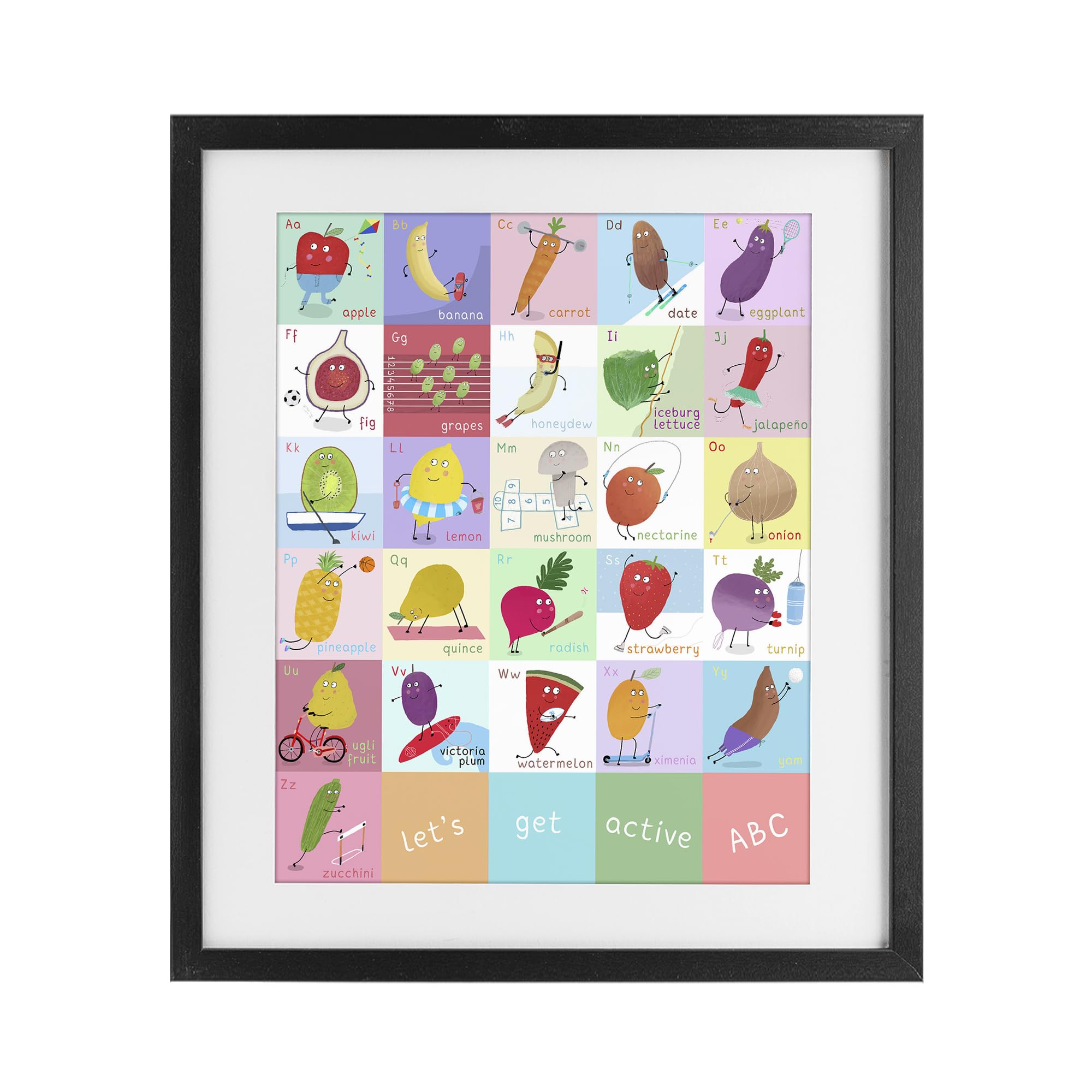 'Let's Get Active ABC's'| Framed Print Under Glass