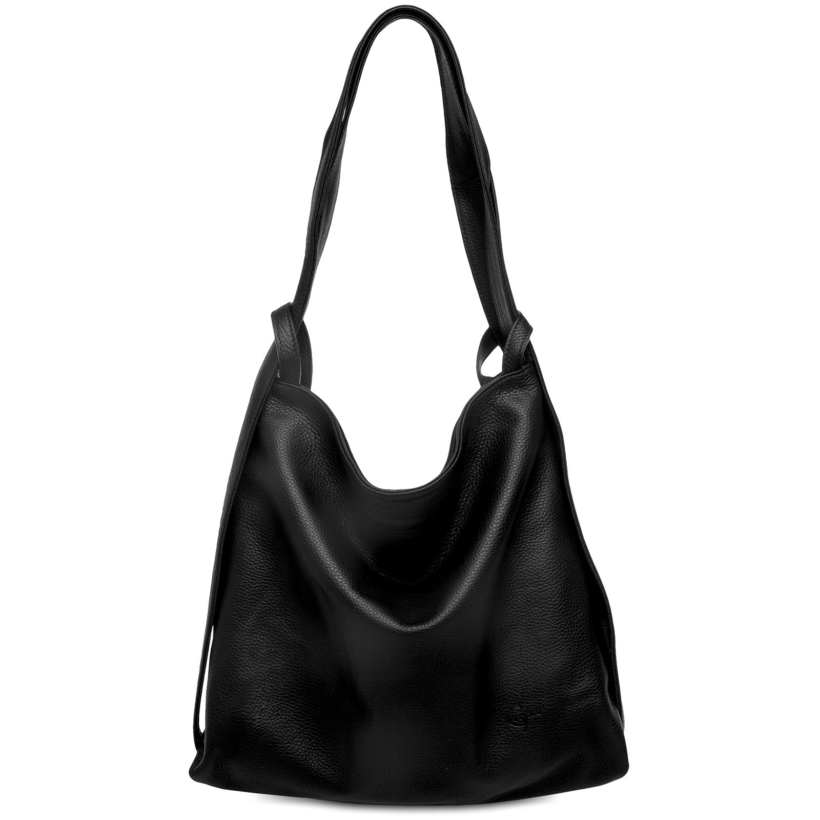Caspar 2in1 Große Leder Rucksack Schultertasche XL Elegante Damen Handtasche - PREMIUM LINE - Modell No.786 - Made in Italy