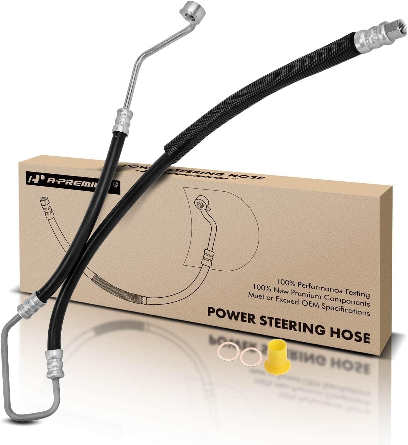 A-Premium Power Steering Pressure Hose Line Assembly Compatible with Hyundai Santa Fe 2003 2004 2005 2006, 3.5L, From Pump