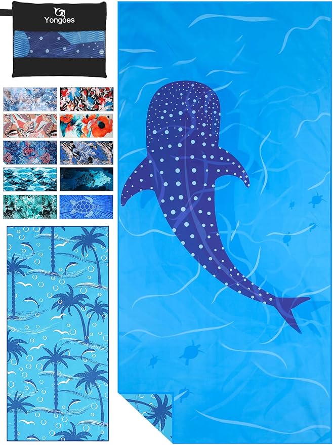 Microfiber Lightweight Thin Beach Towel Sand Free Quick Dry Super