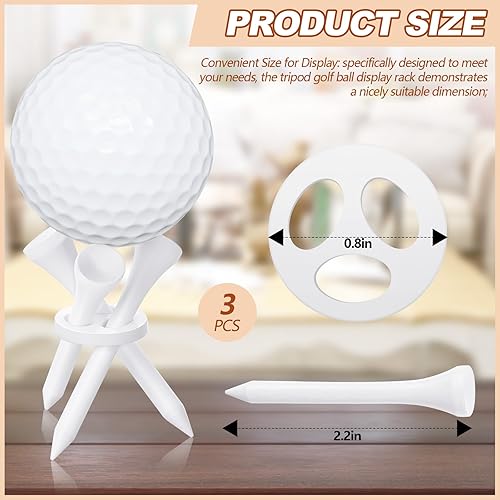 Miniatura 9 de Gemscream 1 soporte de exhibición de pelotas de golf acrílicas, trípode para pelotas de golf, soporte de exhibición de pelotas de golf para