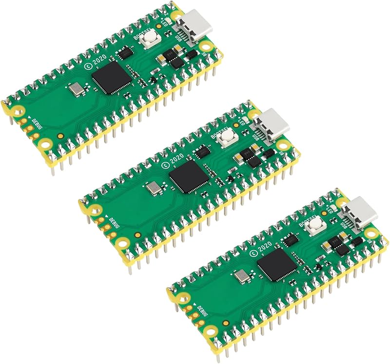 3 Pack Development Board Compatible with Raspberry Pi Pico RP2040, Solderable Header Version, Dual-Core ARM Cortex-M0+ Processor up to 133MHz, 2MB Flash, MicroPython & C/C++ for Learning & DIY