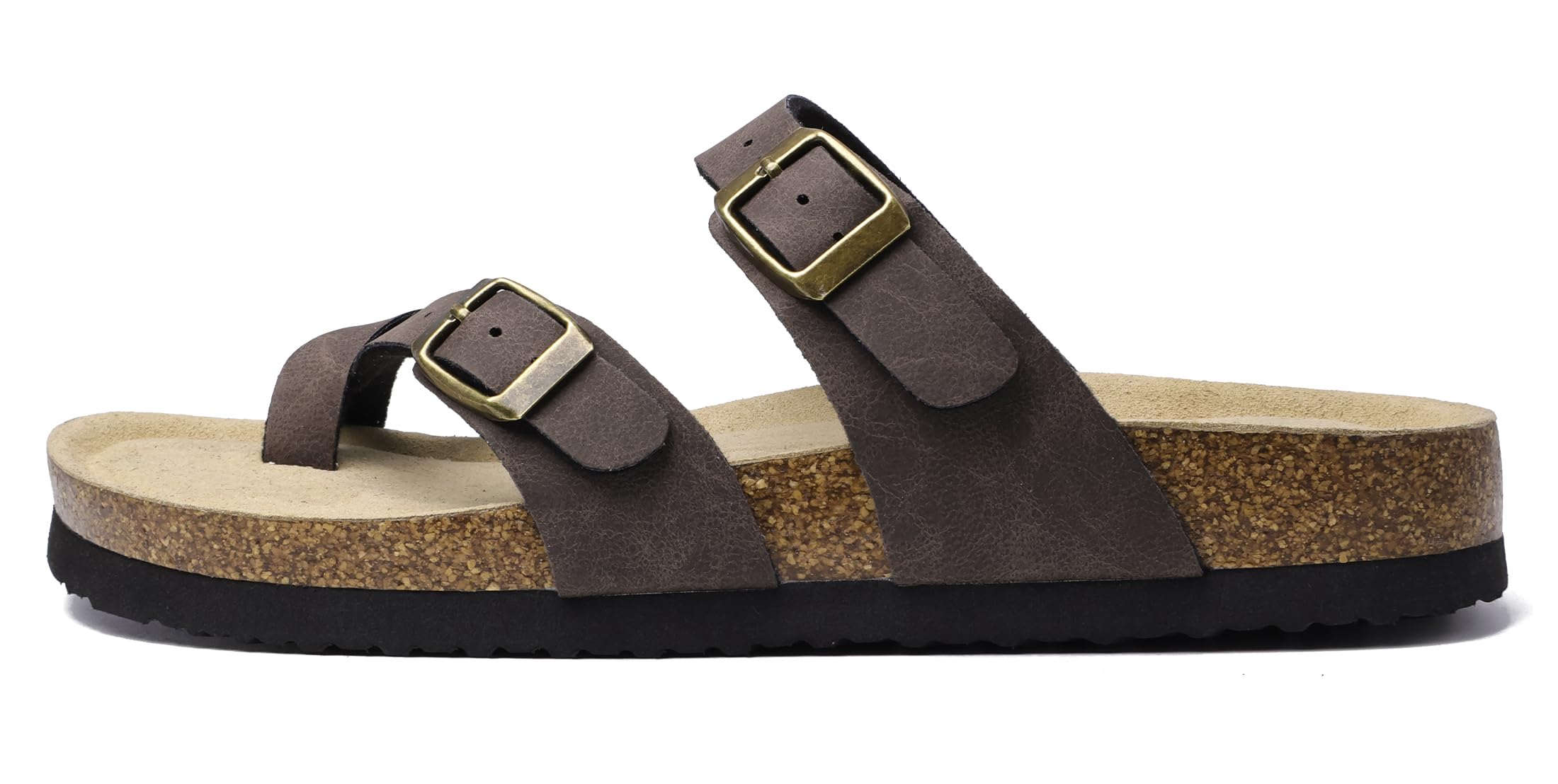 Mesing Ciabatte Infradito Donna Uomo Estive con Plantare in Sughero Comodi Sandali Ortopedici Pelle Scamosciata Antiscivolo Pantofole