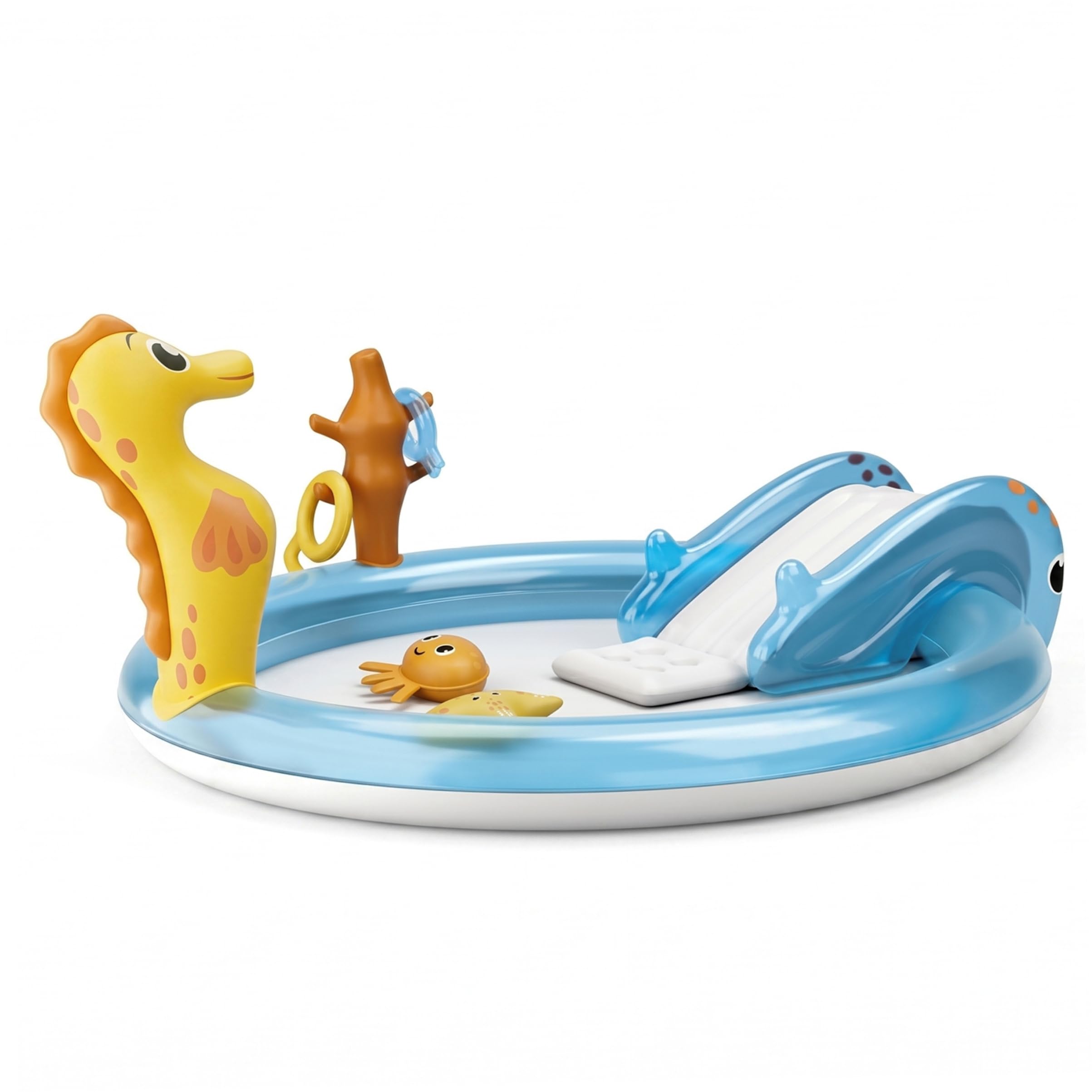 Piscine gonflable pour enfants anti-crevaison avec jet d'eau et toboggan de jardin