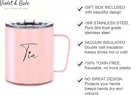 Miniatura 5 de Violet & Gale Tia Gifts in Spanish Taza de café de 12 oz Best Tia Ever Gifts For The Best Tía Del Mundo Taza Para Tía