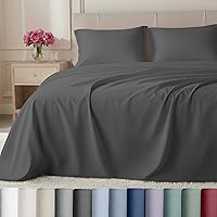 California Design Den King 800 Thread Count 100% Cotton Sateen Sheets - Buttery Soft Luxury Deep Pocket Set, Grey