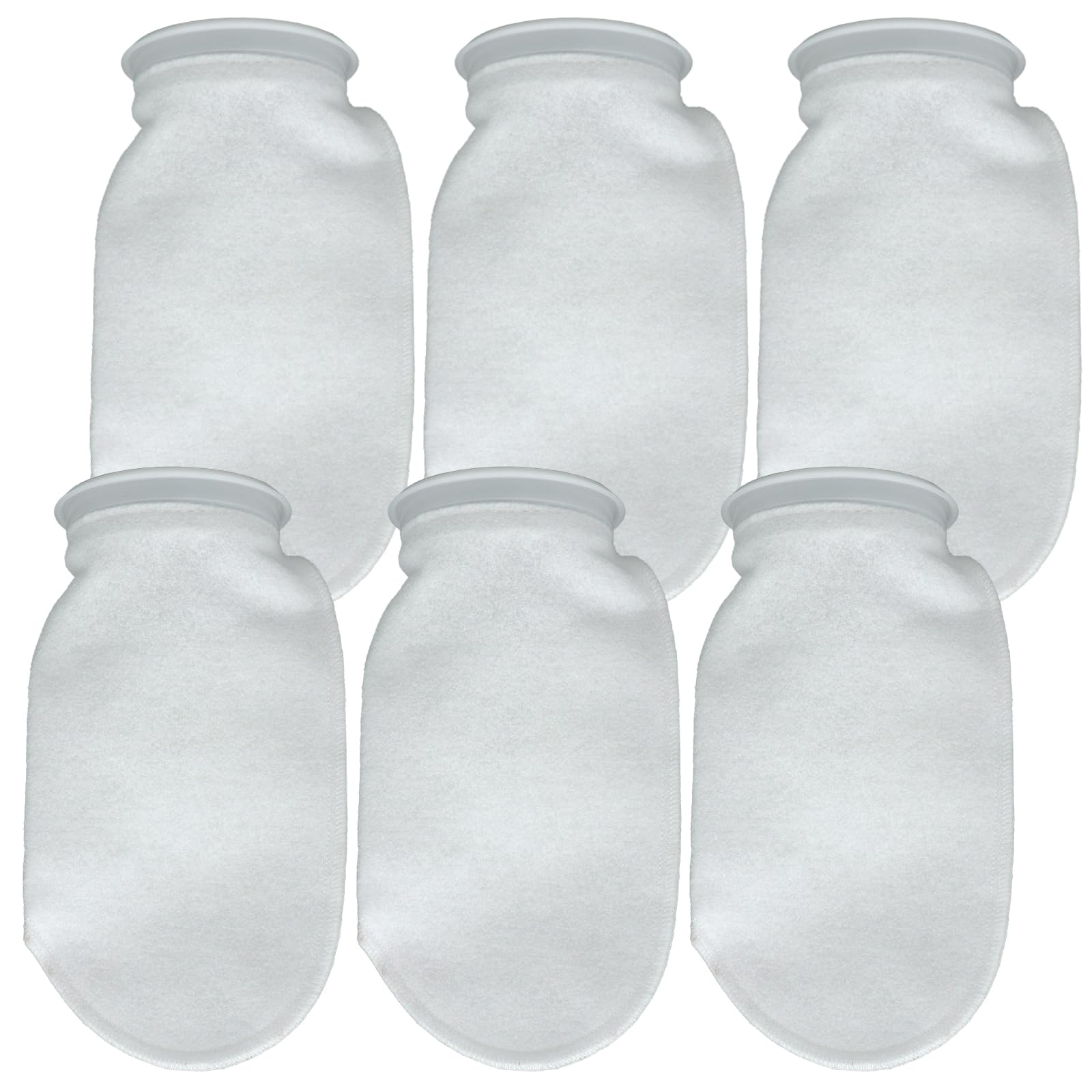 AQUA KT Aquarium 200um Micro Filter Sock Bag for DIY Fish Tank Filter System, 4 Inch Diameter Ring by 10 Inch Filter Sock Length, Pack of 6