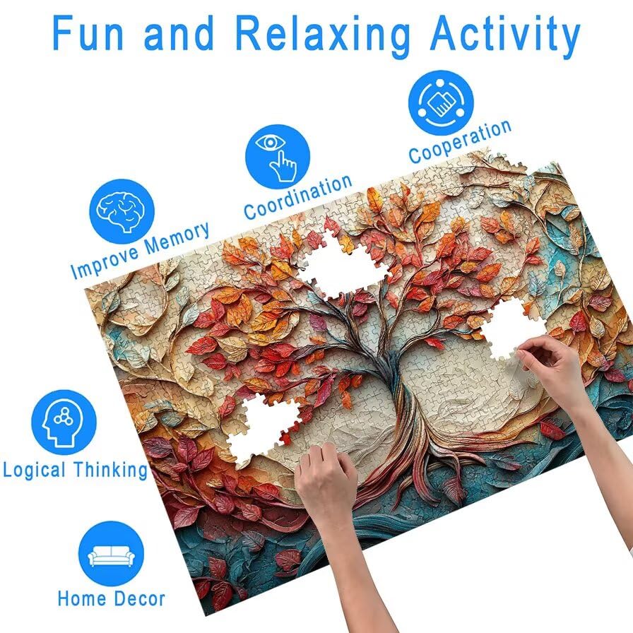 Puzzle 3000 Pezzi Albero della Vita, Puzzle Magia in Legno per Adulti, Misura: 122x80 cm, Puzzles 3000 Pezzi per Adulti, Giochi Educativo per Famiglie, Puzzles per Decorazioni Casa, Regalo, -5165