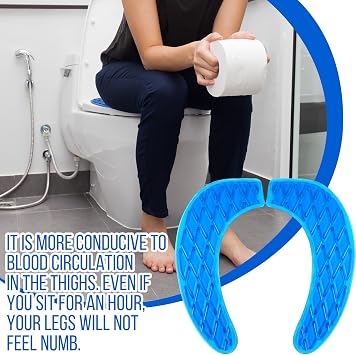 Rossesay Toilet Seat Cushion Washable Portable Adhesive Cover for Seniors