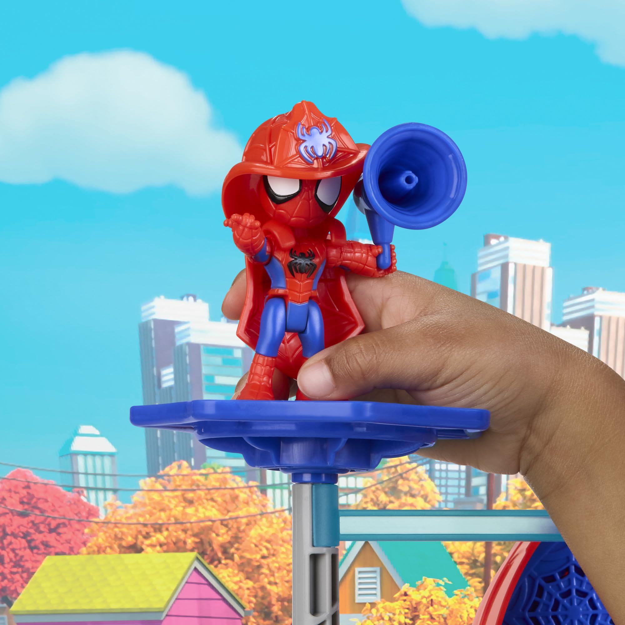 Marvel Spidey and His Amazing Friends, Rescue-Webs, Aracnocuartel, Set de Juego con Figuras de 7,6 cm y vehículo de Juguete, Juguetes de superhéroes para niños pequeños, Edad: A Partir de 3 años