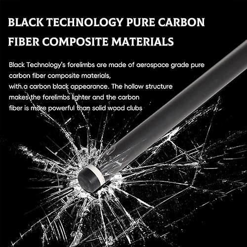 Miniatura 8 de 100% Carbon Fiber Shaft, Black Technology Shaft of Pool Cue Front Part for Billiard PlayBreakSnooker Cue Shaft with Foam- 737 mm,745mm,765mm