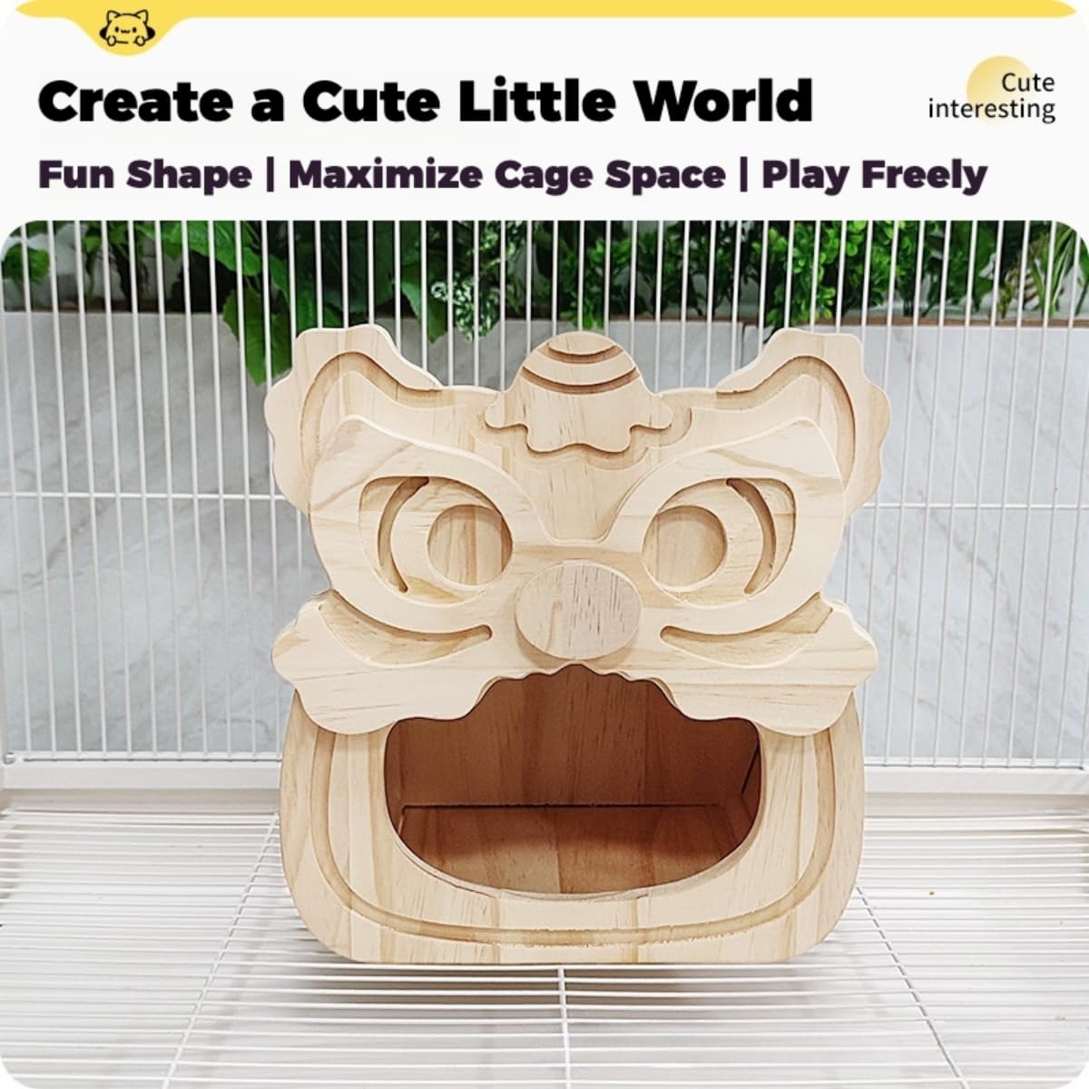 Chinchilla Hideout - Escondite de madera natural para chinchilla, ardilla, azúcar, planeadores