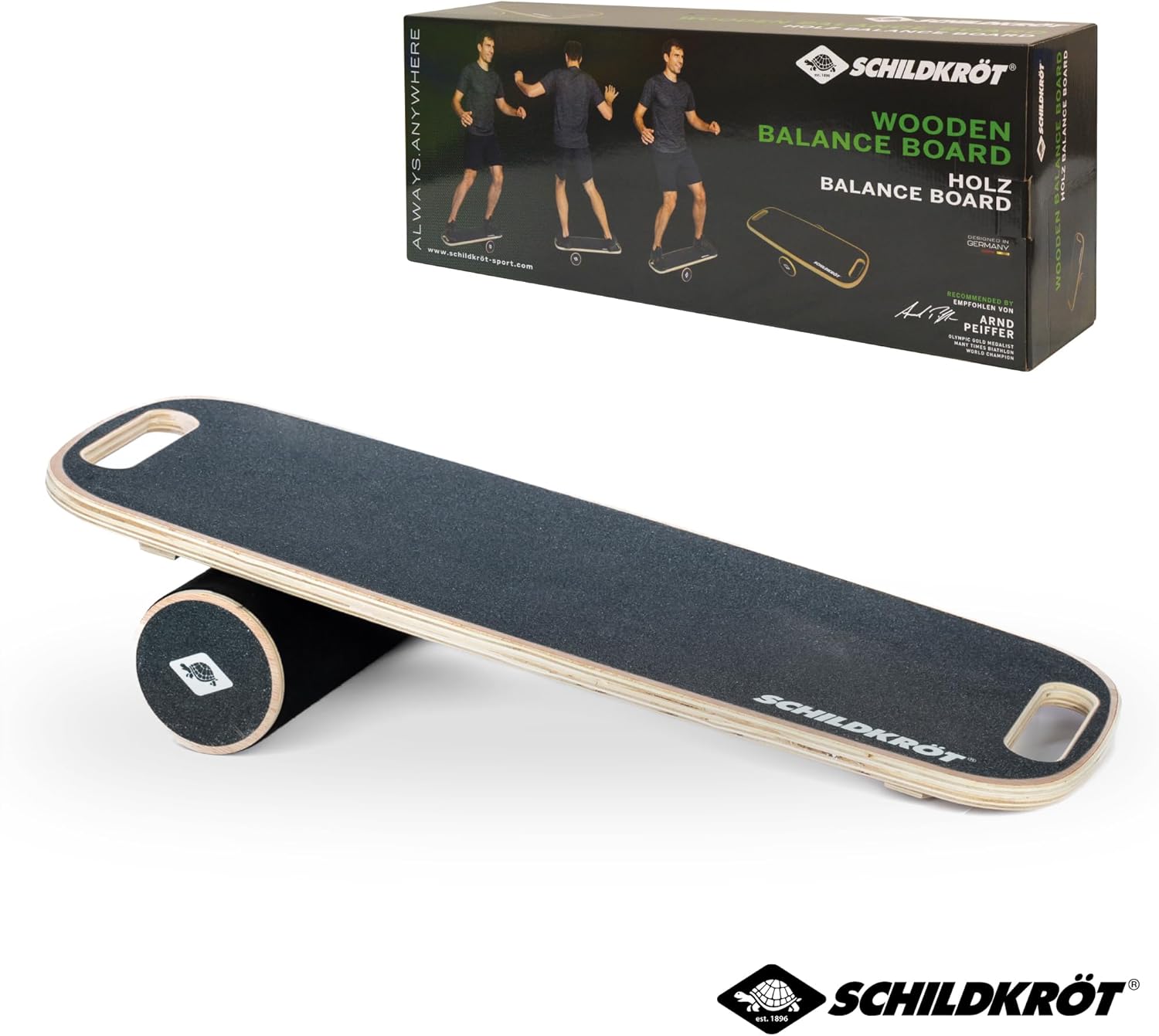 Schildkröt WoodenBalance 960243 Real Wood Board, Non-Slip Surface, Includes Instructions, in Colour Box