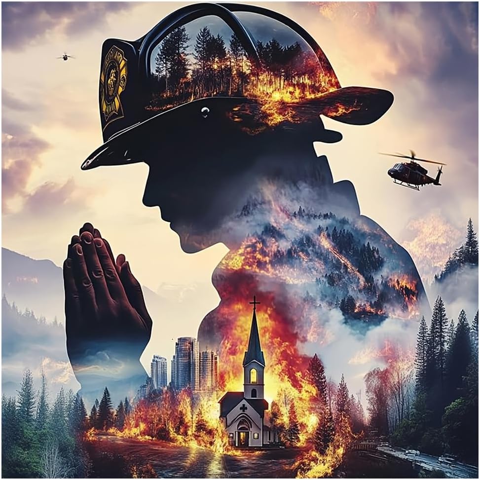 DPDAKIT Firefighter Diamond Painting Kits for Adults, Diamond Art 12x12In